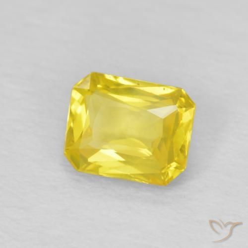0.46 ct Yellow Sapphire Stone, Natural Sapphire in Octagon / Scissor Cut Shape for Sale