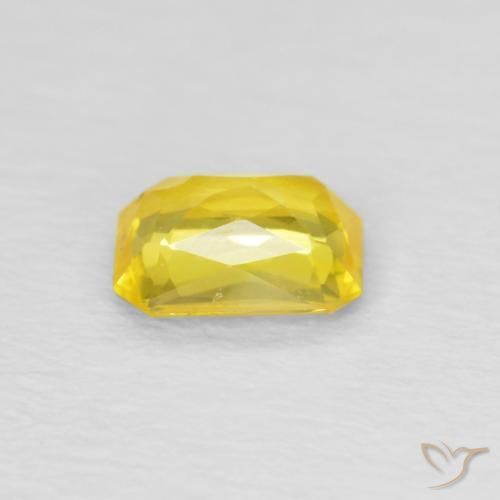 Sapphire Gemstone in 5 x 4 mm (calibrated) Size for Sale, Sapphire Stone in Bumblebee Yellow Color