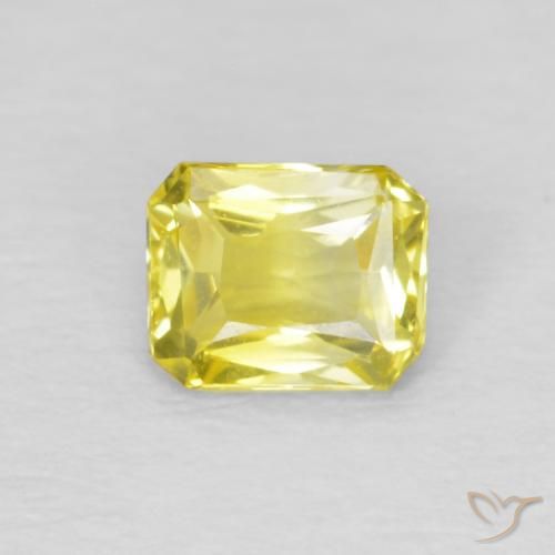 0.49ct Natural Light Yellow Sapphire, Emerald Cut, VVS