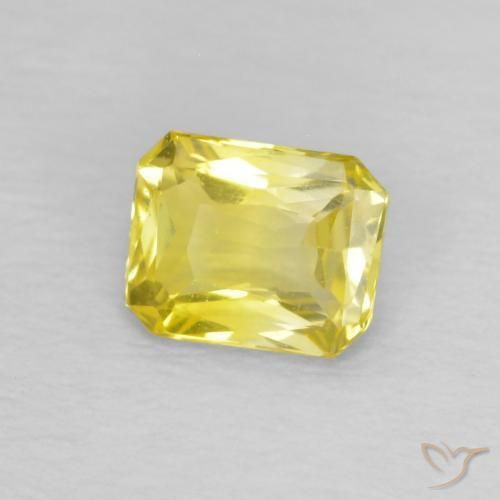 0.49 ct Yellow Sapphire Stone, Natural Sapphire in Octagon / Scissor Cut Shape for Sale