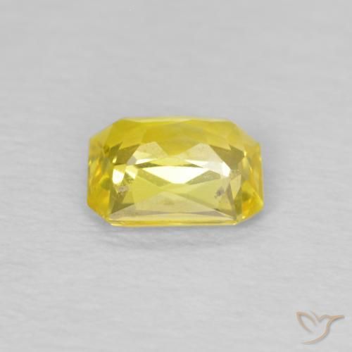Sapphire Gemstone in 5 x 4 mm (calibrated) Size for Sale, Sapphire Stone in Light Yellow Color