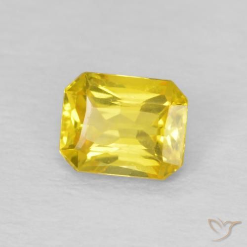 0.56 ct Yellow Sapphire Stone, Natural Sapphire in Octagon / Scissor Cut Shape for Sale