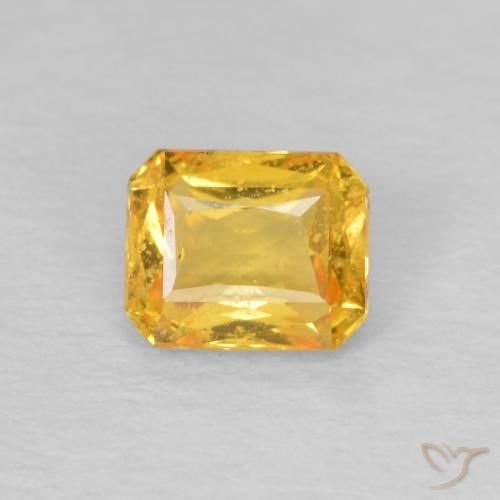 0.49ct Natural Medium Gold Sapphire, Emerald Cut, VS