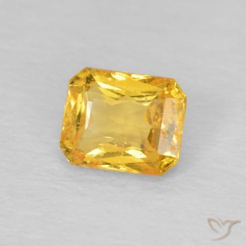 0.49 ct Golden Sapphire Stone, Natural Sapphire in Octagon / Scissor Cut Shape for Sale