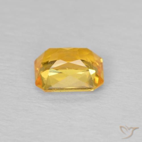 Sapphire Gemstone in 4.8 x 3.9 mm Size for Sale, Sapphire Stone in Medium Gold Color