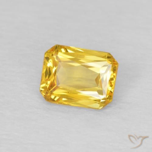 0.52 ct Golden Sapphire Stone, Natural Sapphire in Octagon / Scissor Cut Shape for Sale