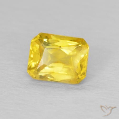 0.56 ct Yellow Sapphire Stone, Natural Sapphire in Octagon / Scissor Cut Shape for Sale