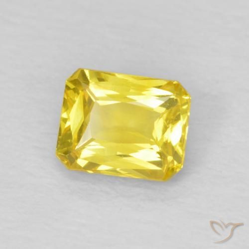 0.53 ct Yellow Sapphire Stone, Natural Sapphire in Octagon / Scissor Cut Shape for Sale