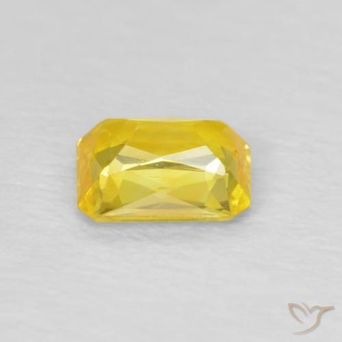 Sapphire Gemstone in 5 x 4 mm (calibrated) Size for Sale, Sapphire Stone in Medium Yellow Color