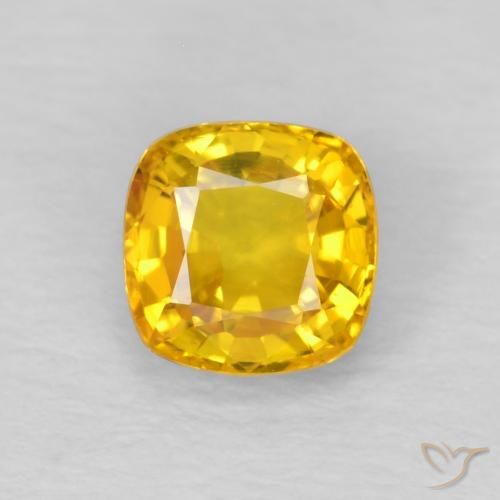 0.57ct Natural Bright Gold Sapphire, Cushion, VVS