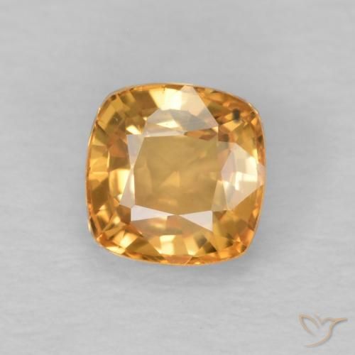 0.62ct Natural Honey Orange Sapphire, Cushion, VVS