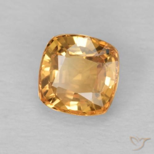 0.62 ct Orange Sapphire Stone, Natural Sapphire in Cushion-Cut Shape for Sale