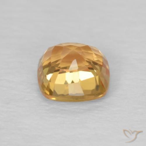 Sapphire Gemstone in 4.5 x 4.5 mm Size for Sale, Sapphire Stone in Honey Orange Color