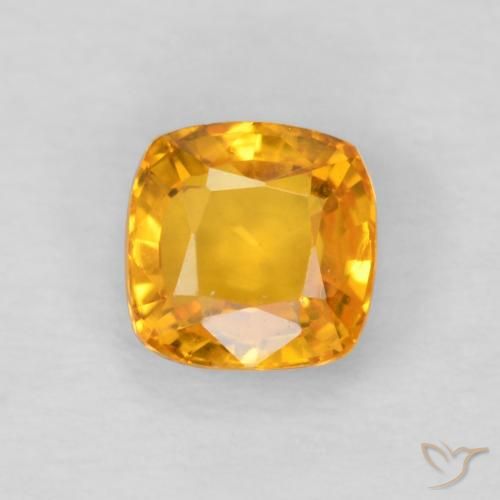 0.56ct Natural Medium Orange Sapphire, Cushion, VVS