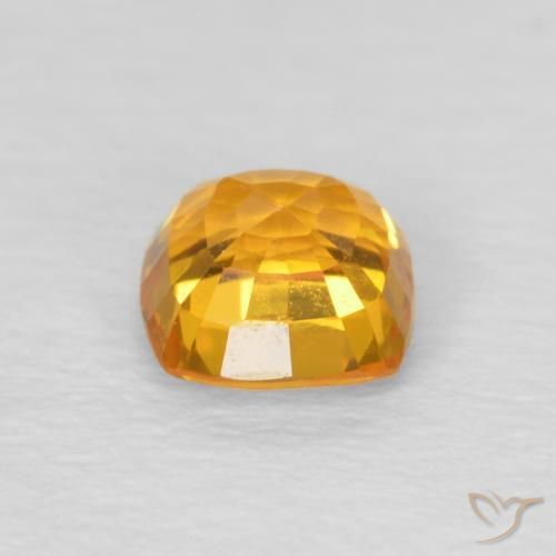 Sapphire Gemstone in 4.4 x 4.4 mm Size for Sale, Sapphire Stone in Medium Orange Color