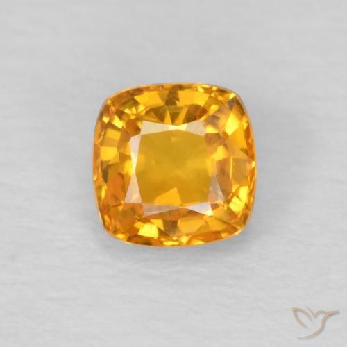0.49ct Natural Bright Orange Sapphire, Cushion, VVS