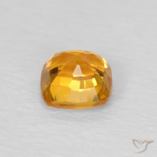 Sapphire Gemstone in 4 x 4 mm (calibrated) Size for Sale, Sapphire Stone in Bright Orange Color