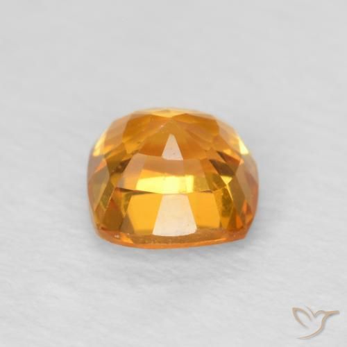Sapphire Gemstone in 4.4 x 4.4 mm Size for Sale, Sapphire Stone in Bright Orange Color