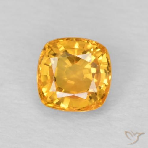 0.57ct Natural Orange-Gold Sapphire, Cushion, VVS