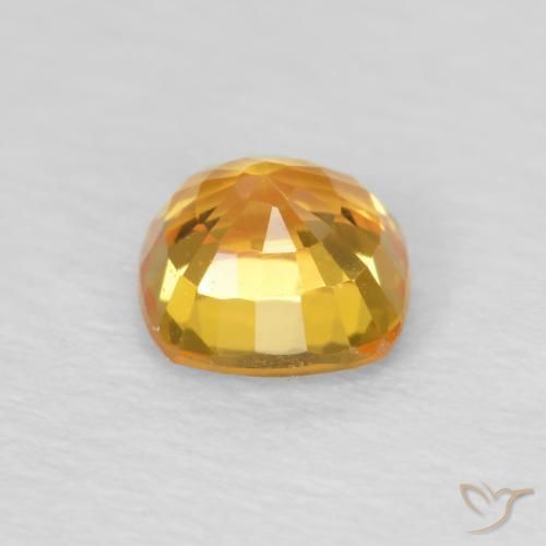Sapphire Gemstone in 4.5 x 4.5 mm Size for Sale, Sapphire Stone in Orange-Gold Color