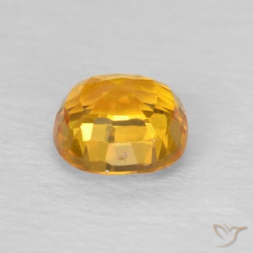 Sapphire Gemstone in 4.8 x 4.7 mm Size for Sale, Sapphire Stone in Orange-Gold Color