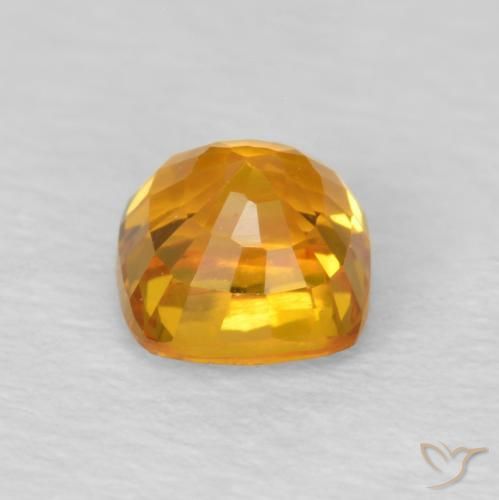 Sapphire Gemstone in 4.5 x 4.4 mm Size for Sale, Sapphire Stone in Orange-Gold Color