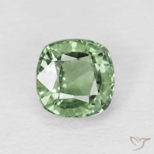 0.74ct Natural Light Forest Green Sapphire, Cushion, VVS-VS