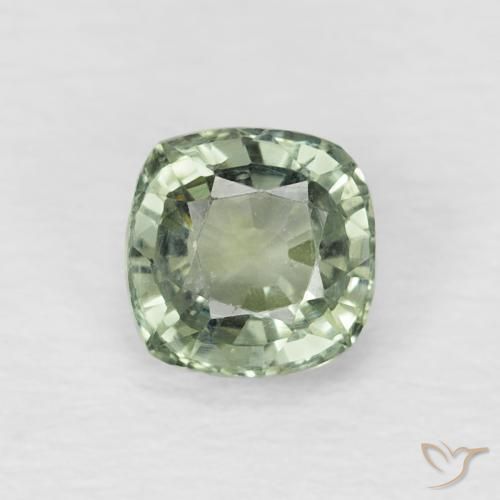 0.67ct Natural Light Forest Green Sapphire, Cushion, VVS-VS