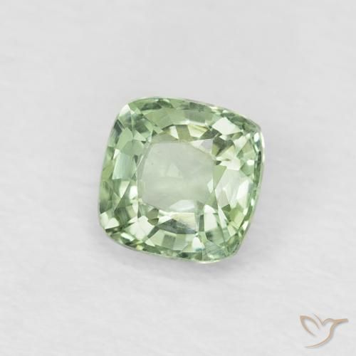 0.48 ct Green Sapphire Stone, Natural Sapphire in Cushion-Cut Shape for Sale