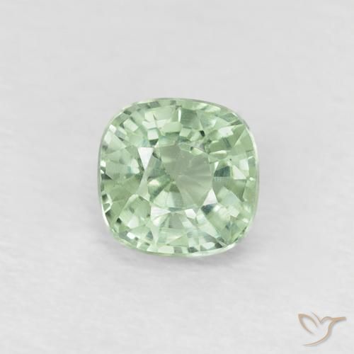 0.54ct Natural Light Sea Green Sapphire, Cushion, VVS-VS
