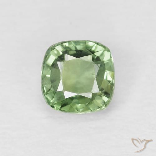 0.66ct Natural Earthy Green Sapphire, Cushion, VVS-VS