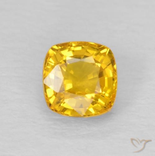 0.66ct Natural Golden-Orange Sapphire, Cushion, VS