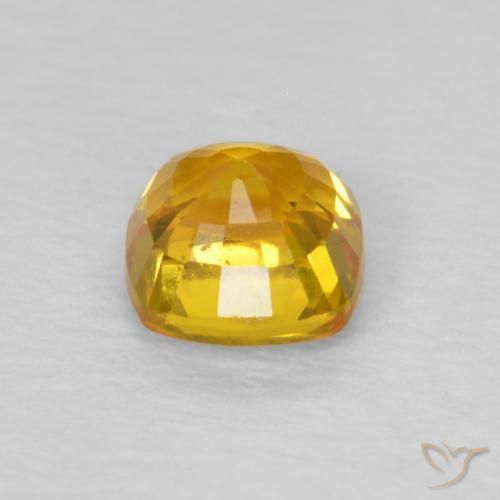 Sapphire Gemstone in 4.5 x 4.5 mm Size for Sale, Sapphire Stone in Golden-Orange Color