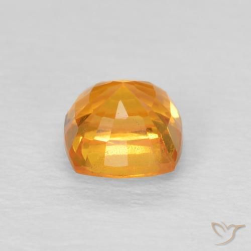 Sapphire Gemstone in 4.5 x 4.4 mm Size for Sale, Sapphire Stone in Bright Orange Color