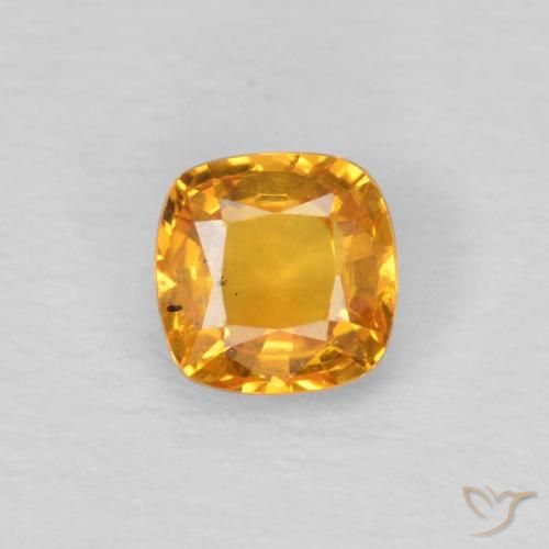 0.41ct Natural Orange-Gold Sapphire, Cushion, VS