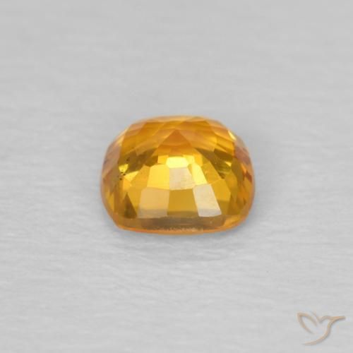 Sapphire Gemstone in 4 x 4 mm (calibrated) Size for Sale, Sapphire Stone in Orange-Gold Color