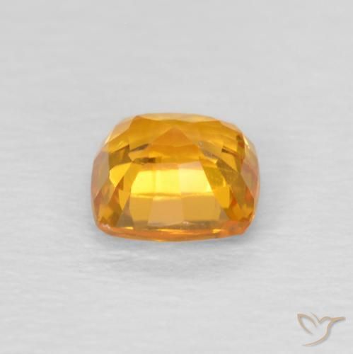 Sapphire Gemstone in 4.5 x 4.2 mm Size for Sale, Sapphire Stone in Orange-Gold Color