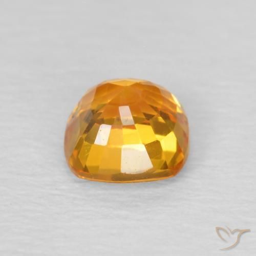 Sapphire Gemstone in 4.5 x 4.5 mm Size for Sale, Sapphire Stone in Orange-Gold Color