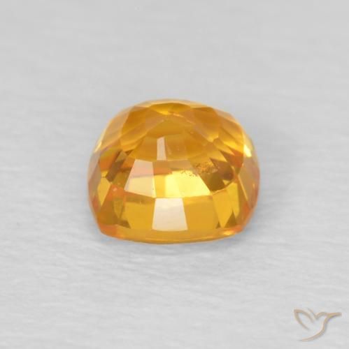 Sapphire Gemstone in 4.6 x 4.6 mm Size for Sale, Sapphire Stone in Medium Orange Color