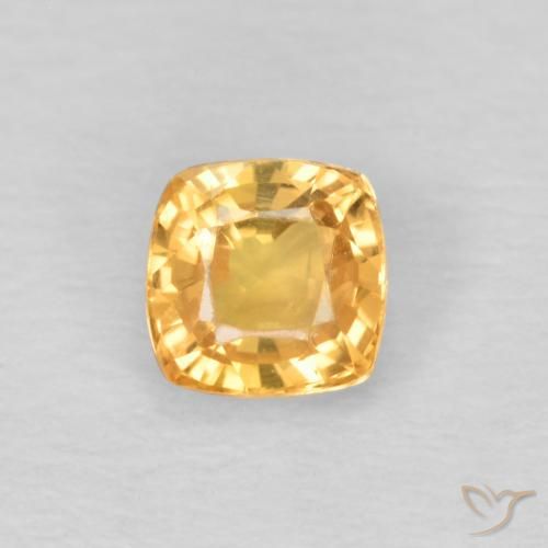 0.49ct Natural Light Orange-Gold Sapphire, Cushion, VS