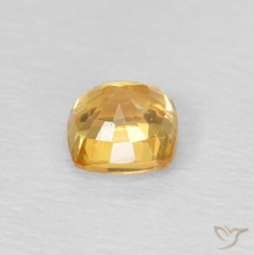 Sapphire Gemstone in 4 x 4 mm (calibrated) Size for Sale, Sapphire Stone in Light Orange-Gold Color