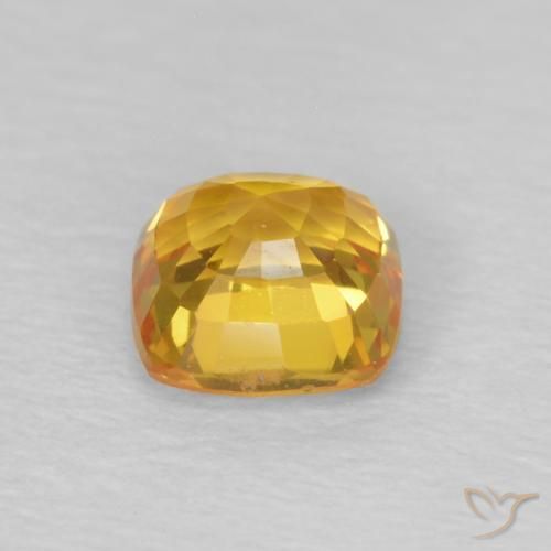 Sapphire Gemstone in 4.6 x 4.6 mm Size for Sale, Sapphire Stone in Orange-Gold Color
