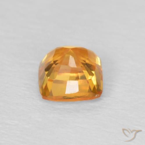 Sapphire Gemstone in 4.2 x 4.2 mm Size for Sale, Sapphire Stone in Honey Orange Color
