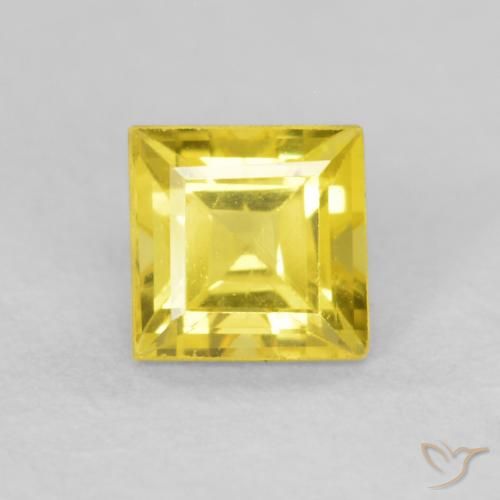 0.57ct Natural Honey Yellow Sapphire, Square, VVS-VS