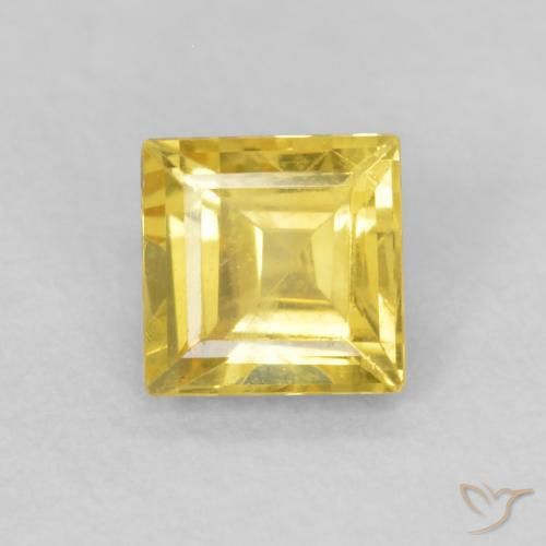 0.49ct Natural Honey Yellow Sapphire, Square, VVS-VS