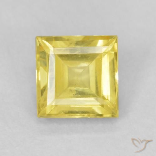 0.64ct Natural Medium Light-Yellow Sapphire, Square, VS