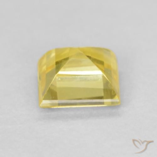 Sapphire Gemstone in 4.6 x 4.6 mm Size for Sale, Sapphire Stone in Medium Light-Yellow Color