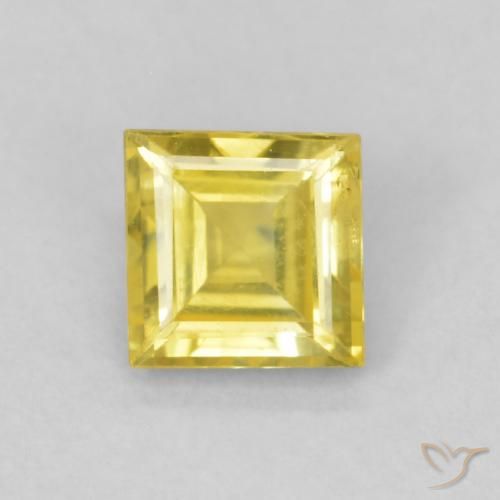 0.48ct Natural Light Honey Yellow Sapphire, Square, VS