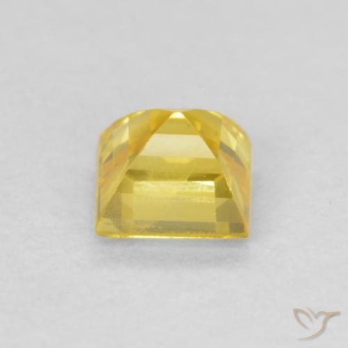 Sapphire Gemstone in 4 x 4 mm (calibrated) Size for Sale, Sapphire Stone in Medium Yellow Color