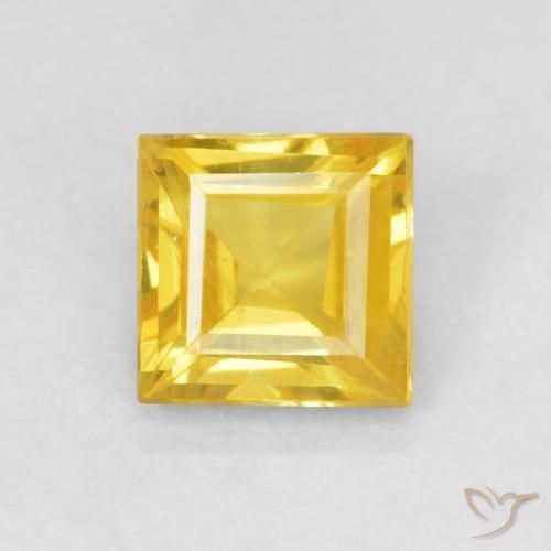 0.56ct Natural Golden-Orange Sapphire, Square, VS